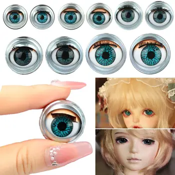 Аксесоари за очите на пластмасови кукли, кукла, активни очите с миглите, които Активно очната ябълка, Куклени очи, направени със собствените си ръце, Куклени въртящи се очни ябълки