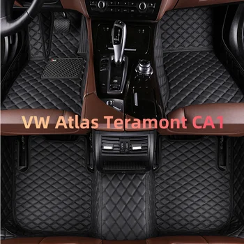 Автомобилни Стелки За Volkswagen VW Atlas Teramont CA1 2017 ~ 2022 Детайли на Интериора на Автомобила Мат Етаж Луксозна Кожена Подложка за Автомобилни Аксесоари