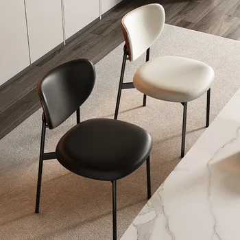 Трапезни столове Nordic Light Луксозни от масивно дърво, домашен кухненски стол, прост стол за хранене, дизайнерски столове за преговори с облегалка