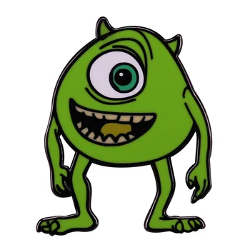 Един едноок Зелен циклоп-чудовище Майк Вазоовски, Эмалированная жени, икона характер на анимационния сериал, бижута