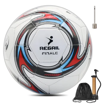 Футболна топка 5 размер за младежта, изработена футболна топка с иглата-шум и чанта за съхранение за спортни тренировки, за мача.