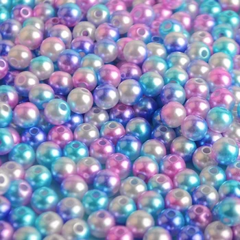Цветни мъниста от ABS-пластмаса с имитация на естествени перли 3-12 мм, пластмасови смола, кръгли мъниста-подпори за 