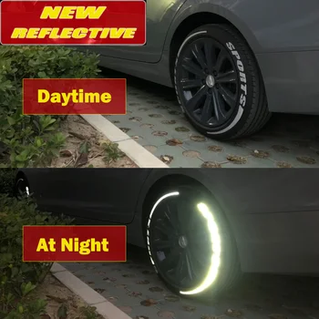 3D стикери за кола са подходящи за етикети на гумите с букви, нощно светоотражающего декор, аксесоари за промяна на външния вид на гумите