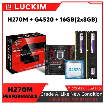 Възстановена дънна Платка H270M PERFORMANCE + Комплект G4520 + 16 GB (2x8 GB) с процесор, памет DDR4 LGA1151