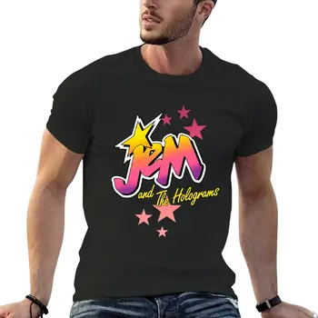 Тениска с логото на Jem and The holograms, реколта дрехи, мъжки ризи с графичен дизайн, големи и по-висока