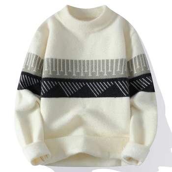 2023 Нови есенни и зимни мъжки пуловери, модерни ежедневни младежки дебели топли висококачествени трикотажни мъжки пуловери, блузи