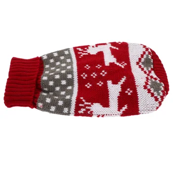 Коледен пуловер за кучета с изображение на елен, вязаный пуловер за котки, Коледен топла жилетка за кученце