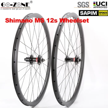 29er Дължината на двойката Shimano MS 12s Carbon МТБ Micro Spline 12s Novatec Boost 15x110 мм /12x148 мм Безкамерни Колела за планински велосипеди Sapim 29