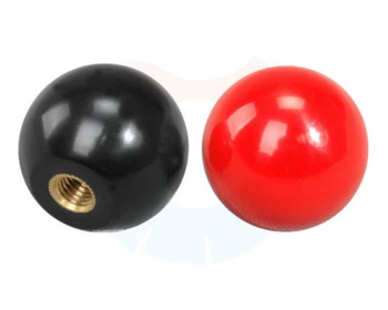 2 елемента ръчни ядки с бакелитовым топка M10 с мед сърцевина, пластмасови мъниста, орех Хендел за машини, червено-черен цвят, външен диаметър 32 mm-40 mm