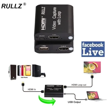 Rullz HDMI Карта Заснемане на Аудио-видео с Линия HDMI-USB 2.0 Курс по Уеб излъчване на Преносими КОМПЮТРИ Камера за Улавяне на Игри Устройство Директно Излъчване