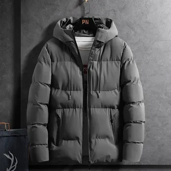 Мъжко зимно яке, топло палто, подвижна качулка, леки якета на лигавицата за мъже, преносим горна дреха с дълъг ръкав, луксозен топ 2023 година.