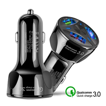 Qc3.0 Зарядно Устройство За Мобилен телефон с три USB конектори за Toyota Camry, Corolla RAV4 Highlander Land Cruiser PRADO Vios Vitz success 