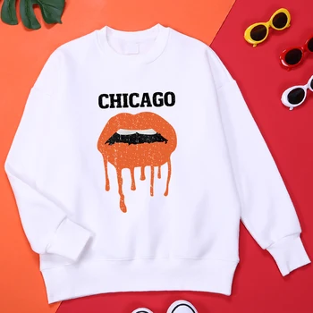 Марката за мъжки облекла Chicago Creativity, melt-червени устни, свободна градинска дрехи, удобни ежедневни блузи, универсална дреха за улицата