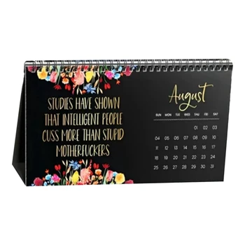 Стенен календар в 2024 година за уморени жени, забавен месечния календар, Настолен календар за домашния офис ръчно изработени подаръци под формата на кляпа под формата на бял слон