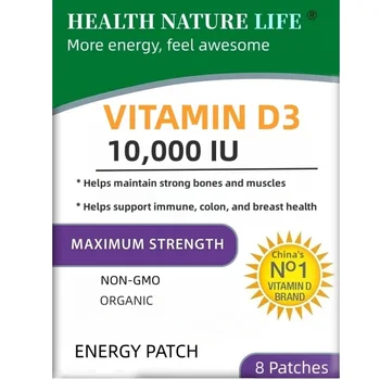 Витамин D3 10 000 IU Органични band-спин с витамин D, на склад в продължение на 8 седмици, Съдържа комплекс от витамин D и K Премиум-клас, Без ГМО, биотин и фолиева киселина