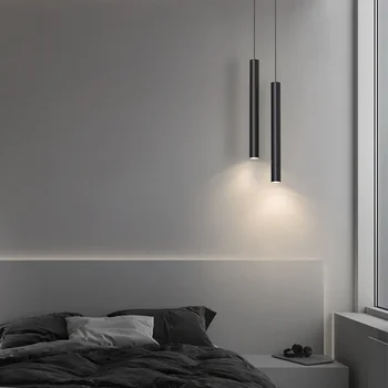 Модерни минималистичные висящи лампи Nordic Simple Прикроватное осветление за всекидневната с led дълга цилиндрична тръба и малки лампи