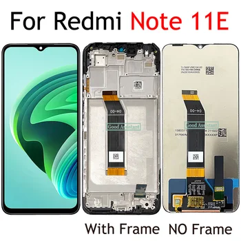 Черно 6,58 Инча За Xiaomi Redmi Note 11E, Пълен LCD Сензорен дисплей, Дигитайзер, В Събирането, Замяна / С Рамка