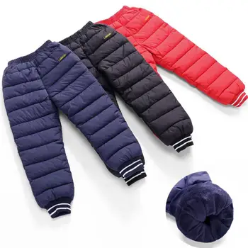 Зимните пухени панталони за момичета и момчета, есен детски дрехи, модни Топли панталони за деца, детски ски пухени панталони с подплата