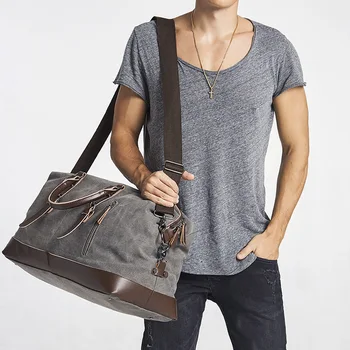Холщовая пътна чанта, мъжка куфар за улично оборудване от изкуствена кожа, чанта за фотография, чанта, голям капацитет