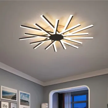 2023 Акрилна полилей Лампа за вътрешно осветление на хола спални Черно, златно, бяло лампа във формата на цвете Челночный кораб