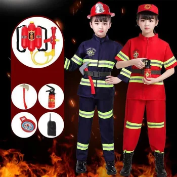 Детска форма пожарникар на Хелоуин, детски cosplay, работен костюм пожарникар, костюми за момчета и момичета, костюми за партита, подарък за рожден Ден
