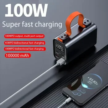 Станция Power Bank Голям Капацитет ма на 100 000 100 W PD USB C DC Бързо Зареждане на Външната Батерия за Преносим Powerbank За iPhone Xiaomi