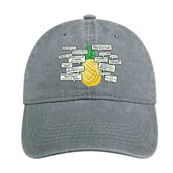 Култови цитати от Psych. Ковбойская шапка с ананас, дрехи за голф, солнцезащитная шапка, детска шапка, мъжка шапка, дамски