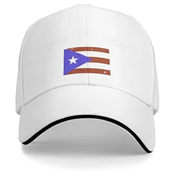 Бейзболна шапка Унисекс с бледи флага Пуерто-Рико, подходящ за мъже и жени, Регулируем Шапка за татко, Шапка за сандвич