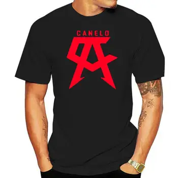Мъжка Черна тениска с червено логото на Saul Alvarez Canelo, Размер S, M, L, XL, 2XL, 3XL