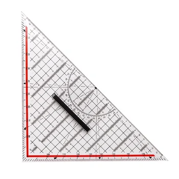 Триъгълна линия за рисуване с дължина 30 см, богат на функции линийка за чертане с дръжка, транспортир, линия за измерване, канцеларски материали