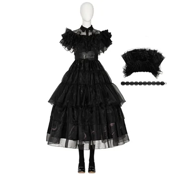 2023 Нов cosplay костюм CosDaddy Adams за възрастни, черна рокля за момичета, костюм за Хелоуин