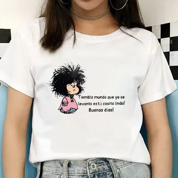 Kawaii Things Are Took Care of Женска тениска Mafalda С анимационни герои За момичета Y2k Основни Върховете От полиестер С кръгло деколте, Мъжки t-shirt, Хумористичен Подарък
