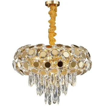 Модерен минималистичен лампа творческа личност луксозен полилей кръглата лампа хол спалня кухня led полилей
