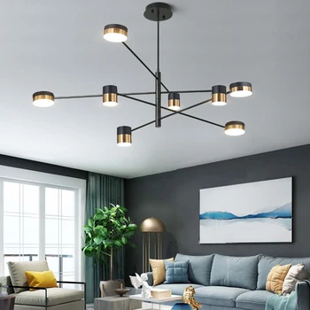 Модерна led полилей в скандинавски геометричния дизайн, регулируема окачен лампа, хол, трапезария, спалня, висящи лампи