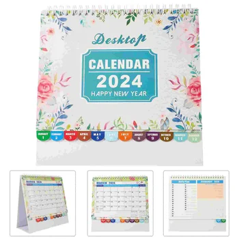 Настолен календар в 2024 година, Календари за водене на бележки, за ежедневна употреба, офис флип за украса на месец