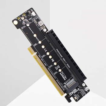 Адаптер разветвительной карта PCIe X16 -X8 + X4 + X4 M. 2 на Входа на пристанището NVMEx2 M. 2 Адаптер Поддържа PCIE SSD 2280/2260/2242/2230