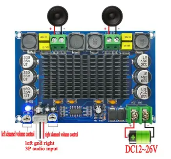 150 W * 2 Двухканальных стереофоничен цифрови аудиоусилителя TPA3116 D2 висока мощност с усилване на операционния TL074C