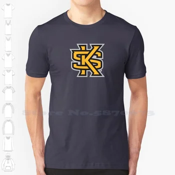 Ежедневна тениска с логото на Kennesaw State Owls, тениски от висококачествени графичен материал от 100% памук