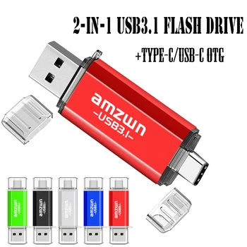 Оригинален флаш памет AMZWN USB 3.1 32gb USB 3.1 Type-C OTG с двоен интерфейс USB 3.1 Memory Stick U Диск
