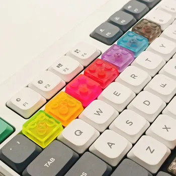 Цветни прозрачни блокове, капачки за клавиши Cherry TTC Gateron, Нископрофилен ключ, Ръчна подсветка на клавиатурата, капачка за комбинации от смола