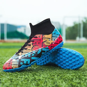 Мъжки футболни обувки за спорт на открито, футболни обувки за тренировки на трева, безплатна доставка, оригинални детски футболни обувки за деца
