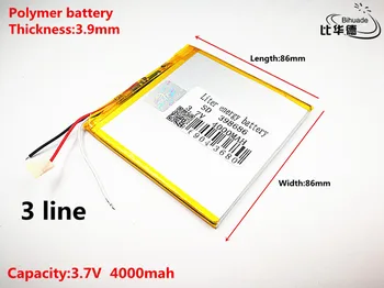 3 линия с Добро качество 3,7 В, 4000 ма 398686 Полимерна литиево-йонна батерия за таблети, GPS, mp3, mp4