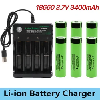 100% Оригинална литиево-йонна акумулаторна батерия NCR 18650B, 3,7 В, 3400 mah, 18650 за батерии фенери Panasonic и USB зарядни устройства