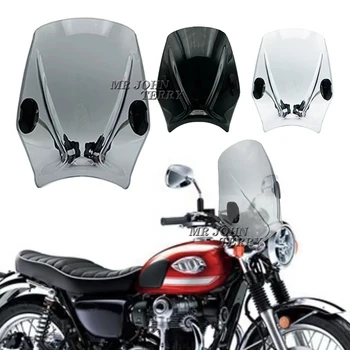За Kawasaki W800 W 800 2011-2021 2022 2023 Мотоциклет Предното Стъкло Козирка На Предното Стъкло Козирка с Двойно Пузырьковым Екран
