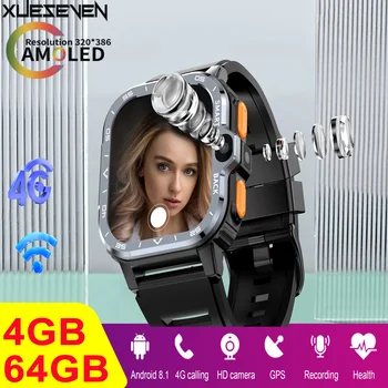 XUESEVEN KOM7 4G Android Smartwatch 2.03 ' HD с двойна камера, WIFI, Bluetooth, NFC, спортни, фитнес-водоустойчив мъжки часовник Google Store