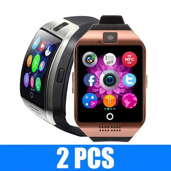 2 БР Q18 Dial Покана Смарт Часовници Фитнес Тракер Smartwatch Поддръжка на Sim-Карти TF Телефон Push-Съобщение Помещение за Android и IOS