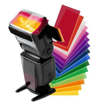 12 цвята/Комплект Цветни Филтри за Светкавици Speedlite Карти За Фотоапарати Canon/Nikon Фотографски Гелове Филтър Светкавица Speedlight