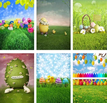 2022 Великденски детски фотофоны за празнуването на пролетния пикник с крашеными яйца, фонове, за снимки в студио, фотограф, подпори