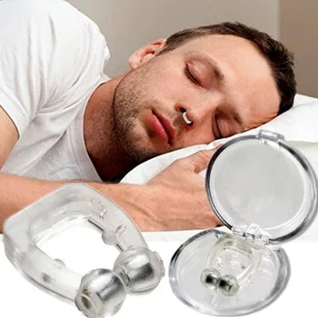 2 елемента Силикон Магнитно устройство против хъркане Тихо хапчета за сън Скоба за носа Sleep Guard Инструменти за нощен сън срещу Хъркане