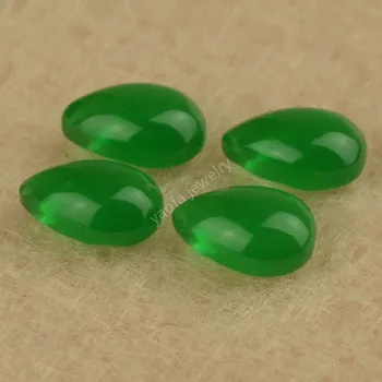 Продажба на 3x4 ~ 13x18 mm Прозрачна Малайски Зелен Цвят Стъклени Скъпоценни Камъни крушовидни Кабошон-Плоска Задната Част на Свободен Каплевидный Стъклен Камък
